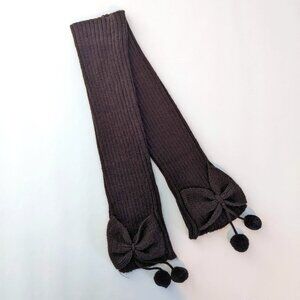NWOT Brown Knit Arm Warmer Sleeves with Bow and Pom Pom